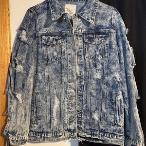 Fantastic Fawn Blue Distressed Jean Jacket